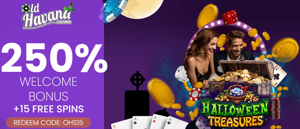 Old Havana Casino, Halloween Treasures free slot spins promo