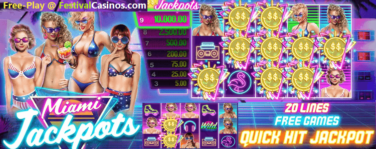 Miami Jackpots celebration slot game