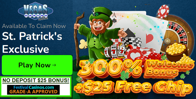 Vegas Casino Online, St. Patrick's March 2023 promotion, free no deposit bonus