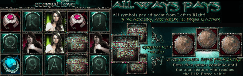 Eternal Love, gothic Vampire online casino freeplay slot