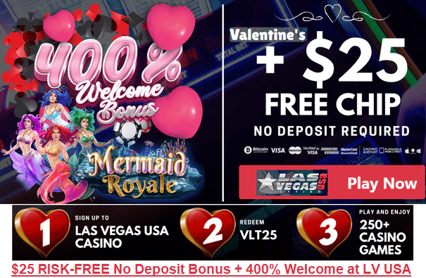 Las Vegas USA online casino Valentine's slots promotion