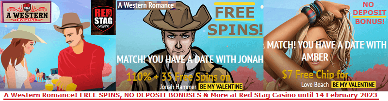 A Western Romance online casino slots promotion at Red Stag