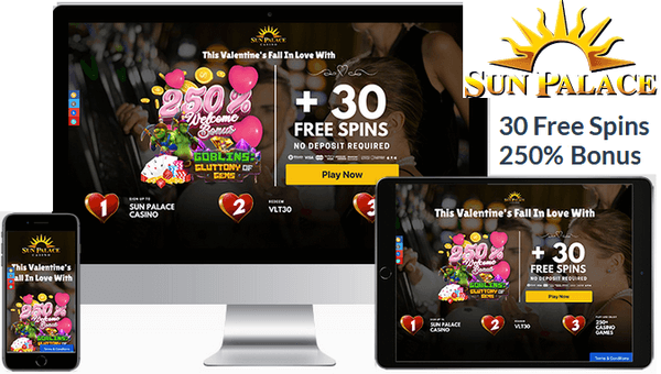 Sun Palace free spins Valentines 2023 bonus
